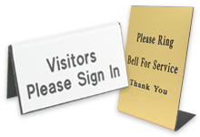 Engraved Table Tents and Pedestal Signs